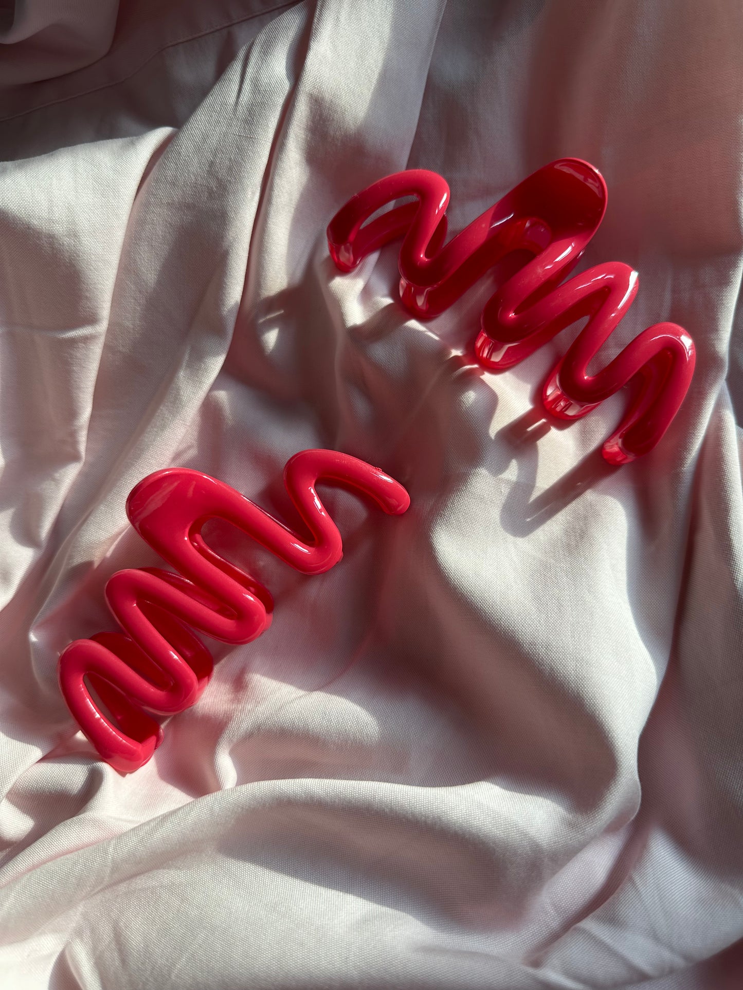 Haarklammer Wellen pink/rot